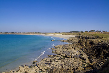 view of the sea in Brittany, on a sunny day