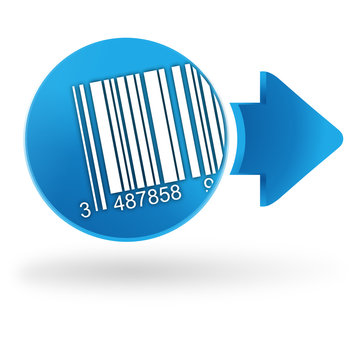 code-barres sur symbole web bleu