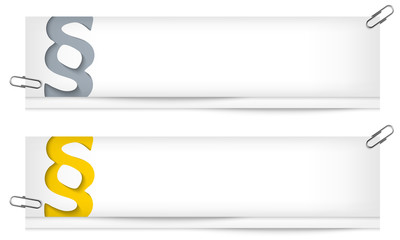 set of two blank banners with paragraph