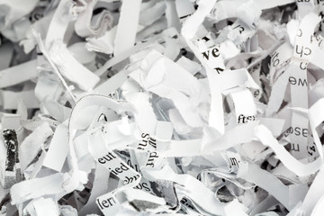 shredded paper close up