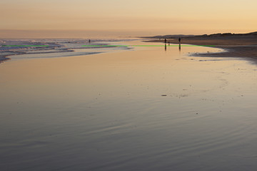 Sunset on Stockton Beach. Port Stephens. Anna Bay. Australia.
