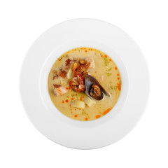 seafood soup, on white background