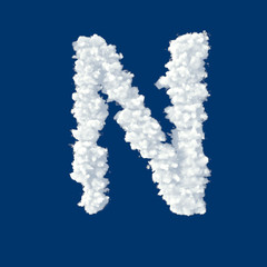 Clouds in shape of letter N on a blue background