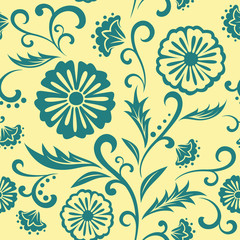 Vector floral ornate seamless pattern.