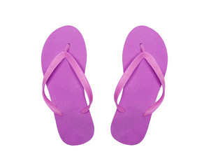 pink beach shoes isolated on white background