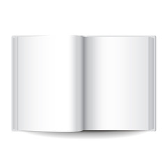 White opened book isolated vector