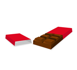 chocolate bar with red package vector