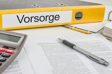 Aktenordner mit der Beschriftung Vorsorge
