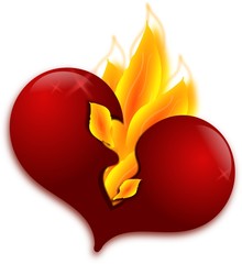 Heart in flames