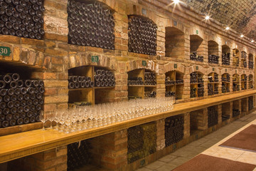 Interior of wine callar in Bratislava