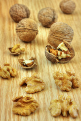 Walnuts on table