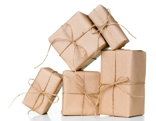 Several gift boxes, postal parcels