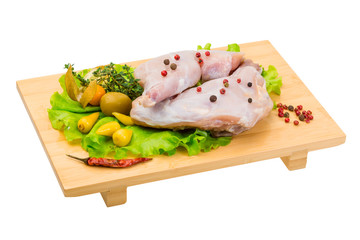 Raw rabbit meat