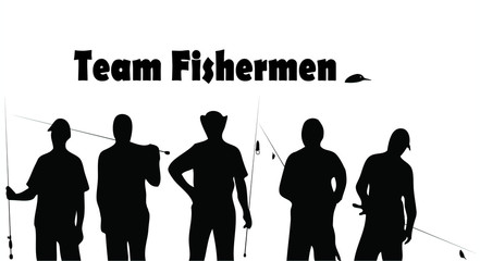 Team Fishermen - obrazy, fototapety, plakaty