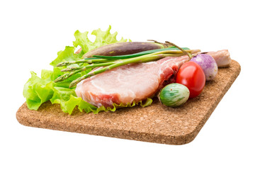 Raw t-bone steak