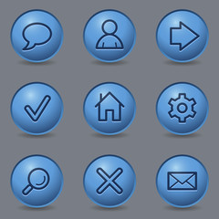 Basic web icons, circle blue buttons