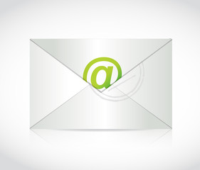 envelope and at symbol illustration design