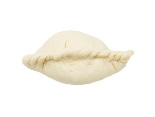 Fototapeta na wymiar dough with meat on a white background