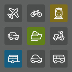 Transport web icons, flat buttons