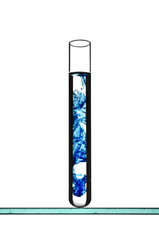 Test tube with dye