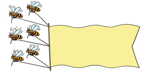 Bees with banner.