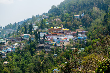 Fototapeta na wymiar Darjeeling miasta od góry górskich, Indie