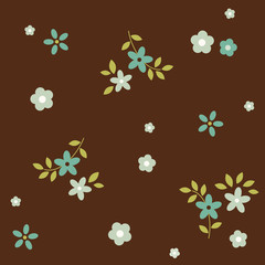 Seamless Floral Brown