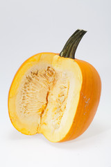 Fresh orange pumpkin isolated on white background