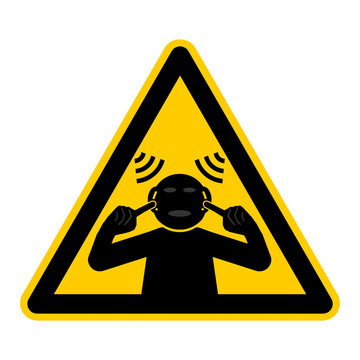 wso59 WarnSchildOrange - english warning sign: danger high noise levels - German Warnschild: Warnung vor hohem Lärmpegel - g470