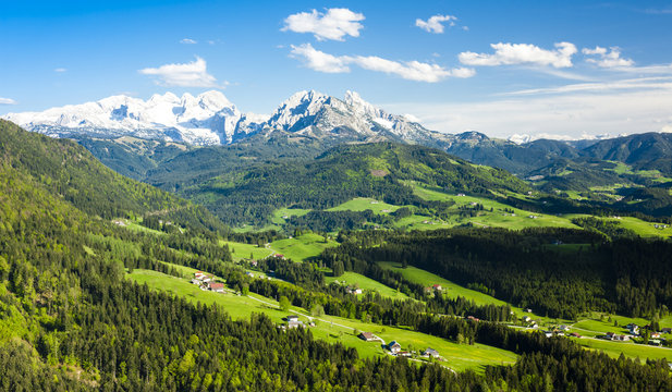 view to Dachstein from the west, Upper Austria-Styria, Austria