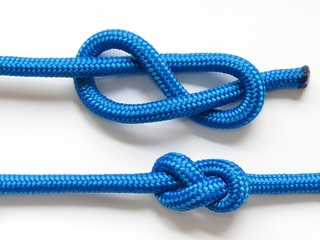 Figure-eight knot, Figure of 8 knot isolated on white background