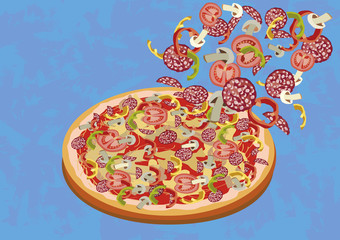 Pizza is tasty Italian food