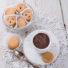 Hot chocolate with cookie