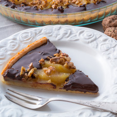 pears chocolate tart