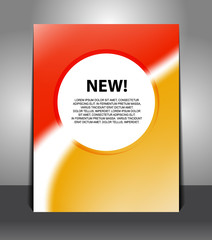 Stylish orange-red poster with circle in the middle