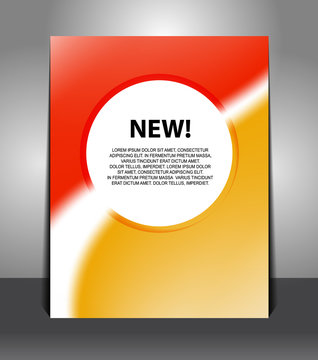Stylish orange-red poster with circle in the middle