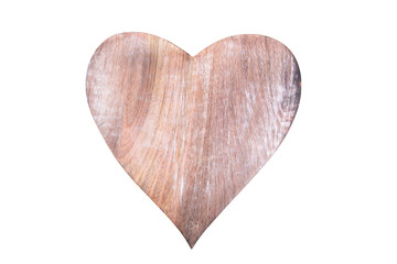 Freigestelltes isoliertes Herz aus Holz