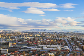 Fototapeta premium Reykjavik, view from the top of Hallgrimskirkja church