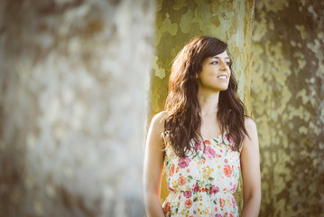 Fototapeta premium Young woman spring portrait