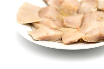 sliced ​​salted herring