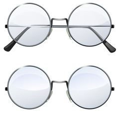 round transparent glasses