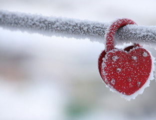 frozen heart-shaped lock as a symbol