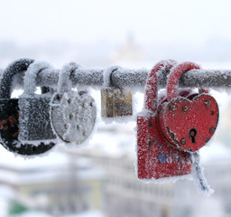 frozen locks, some heart-shaped