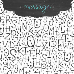 vector chalkboard alphabet letters horizontal frame seamless