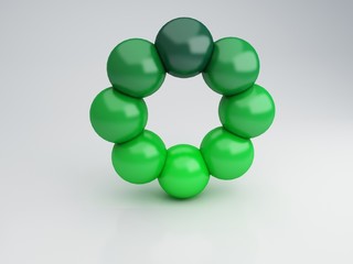 Green circle, 3d Illustration