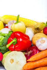 Group of fresh vegetables isolated on white