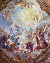 Naklejka premium Wiedeń - fresk barokowych chórów aniołów z kościoła Michała Archanioła