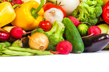 Group of fresh vegetables isolated on white
