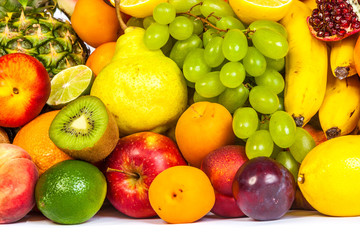 Naklejka na ściany i meble Huge group of fresh fruits