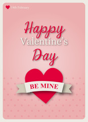valentine's day greeting card, pink background